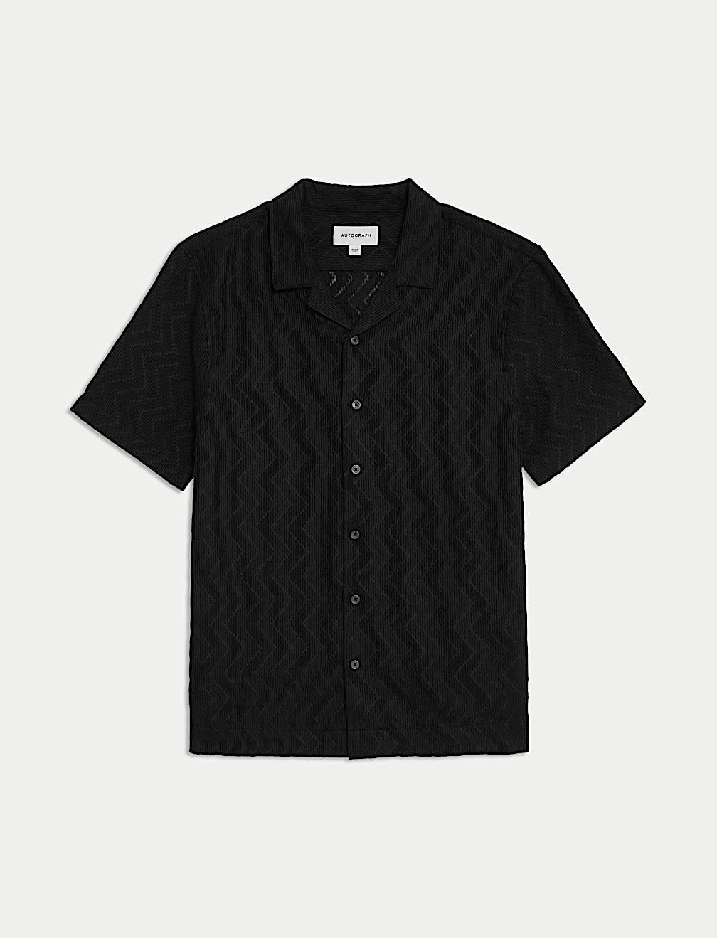 Cotton Rich Cuban Collar Shirt