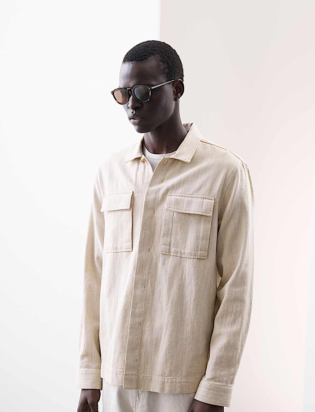 Cotton Linen Blend Overshirt