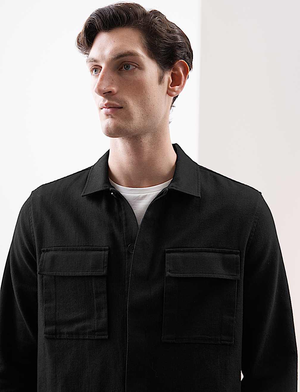Cotton Linen Blend Overshirt