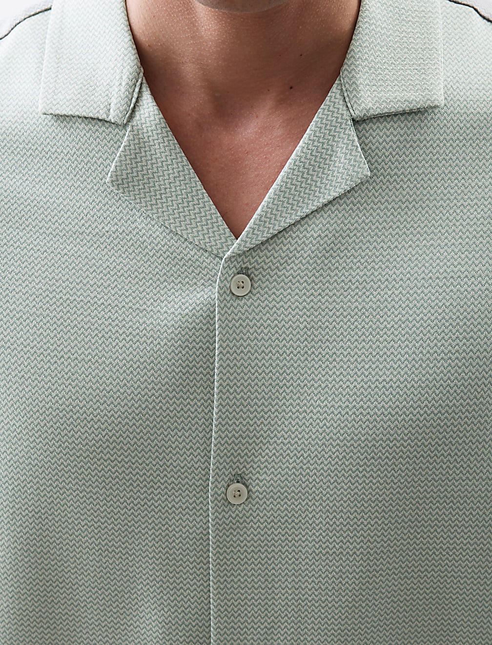 Pure Cotton Textured Cuban Collar Shirt
