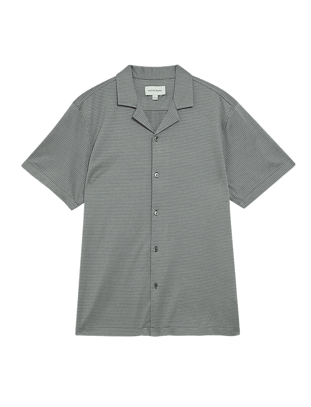Pure Cotton Textured Cuban Collar Shirt