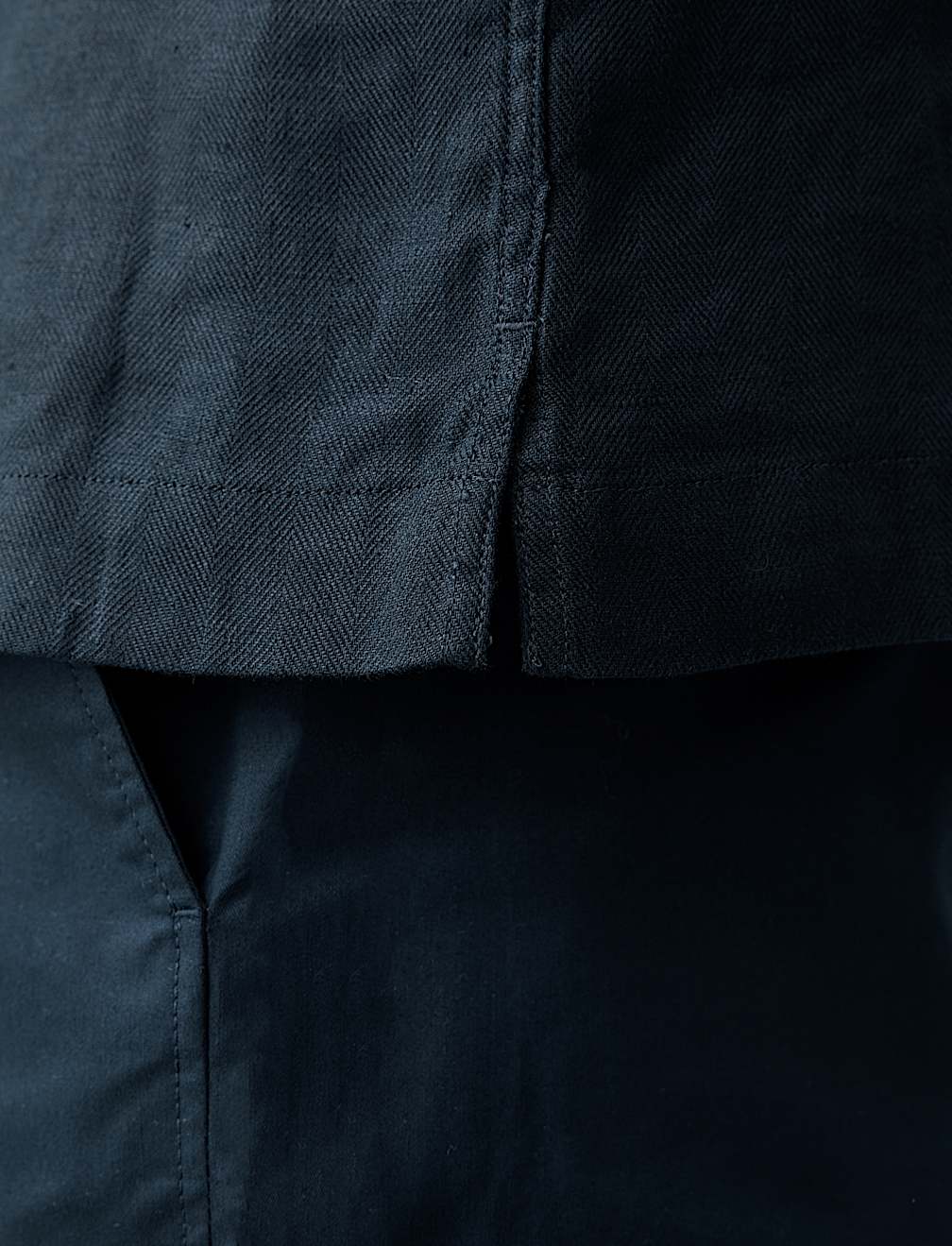 Pure Linen Herringbone Cuban Collar Shirt