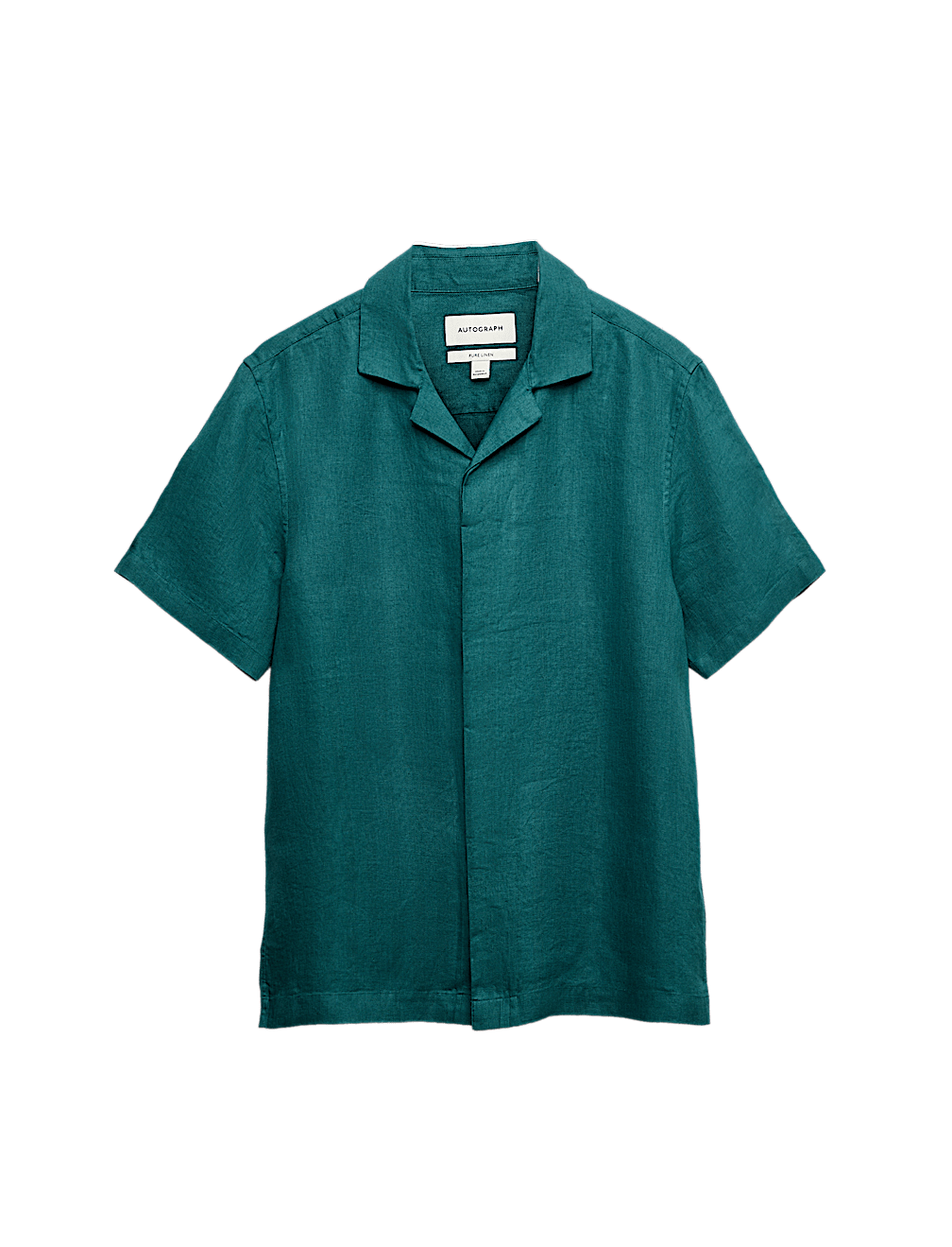 Pure Linen Herringbone Cuban Collar Shirt