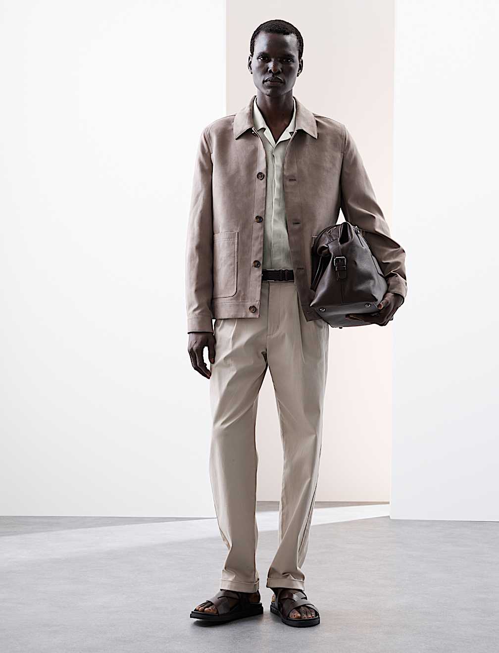 Pure Linen Herringbone Cuban Collar Shirt