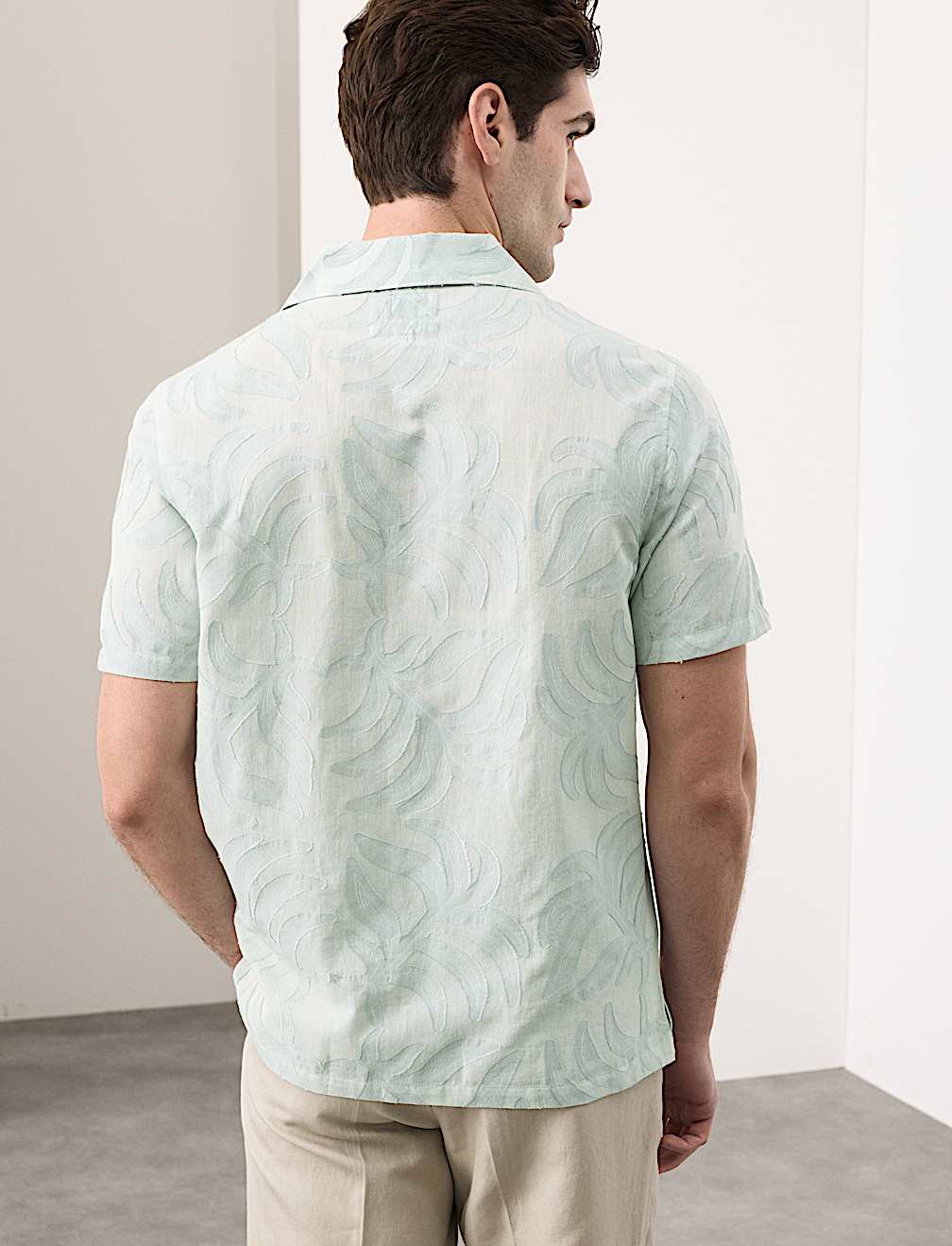Cotton Rich Jacquard Short Sleeve Shirt