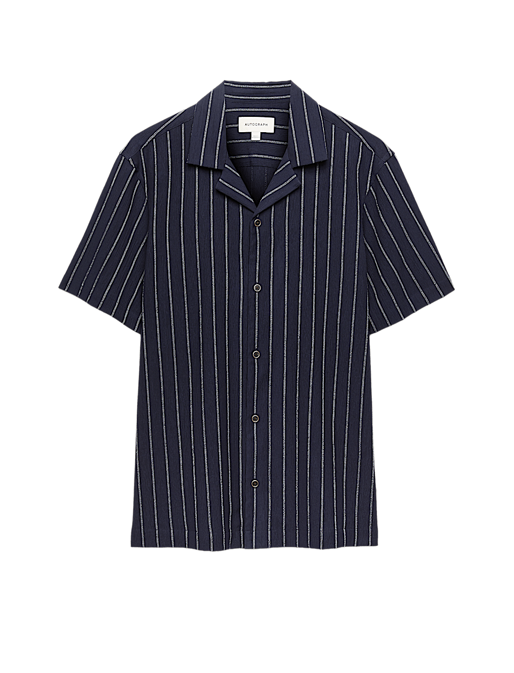 Striped Crinkle Seersucker Short Sleeve Shirt