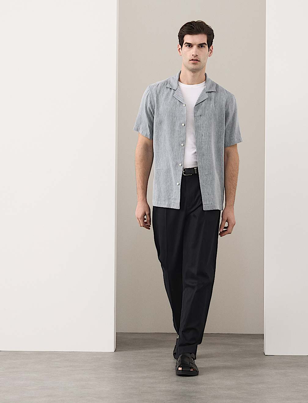 Linen Blend Short Sleeve Shirt