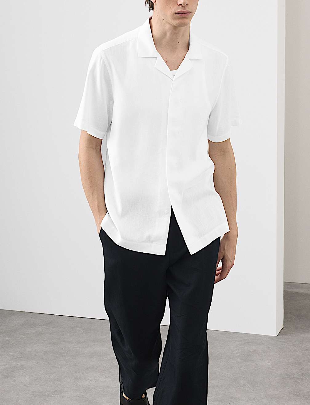 Linen Blend Short Sleeve Shirt