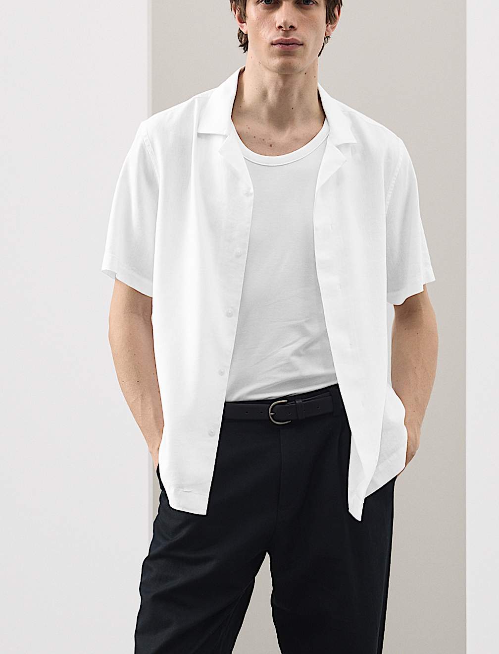 Linen Blend Short Sleeve Shirt