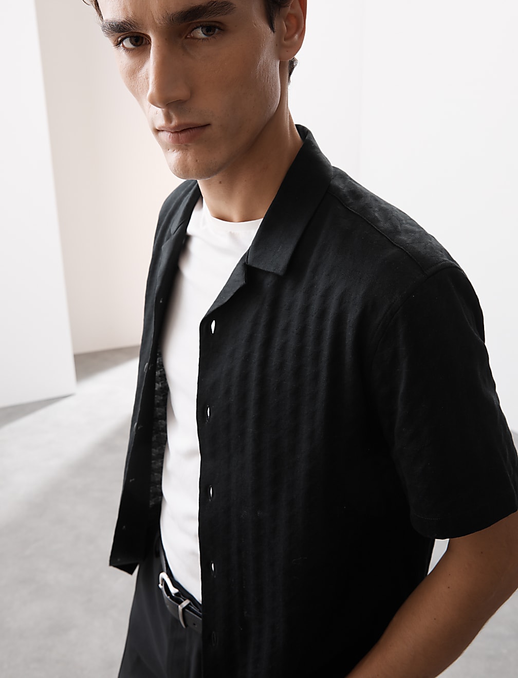 Pure Cotton Cuban Collar Shirt