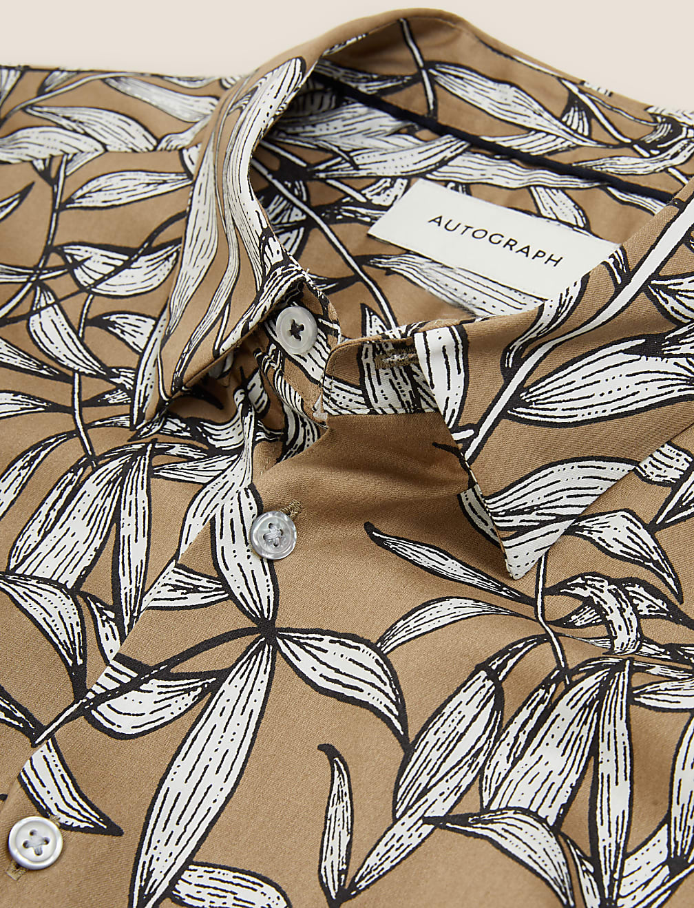 Cotton Print Revere Shirt