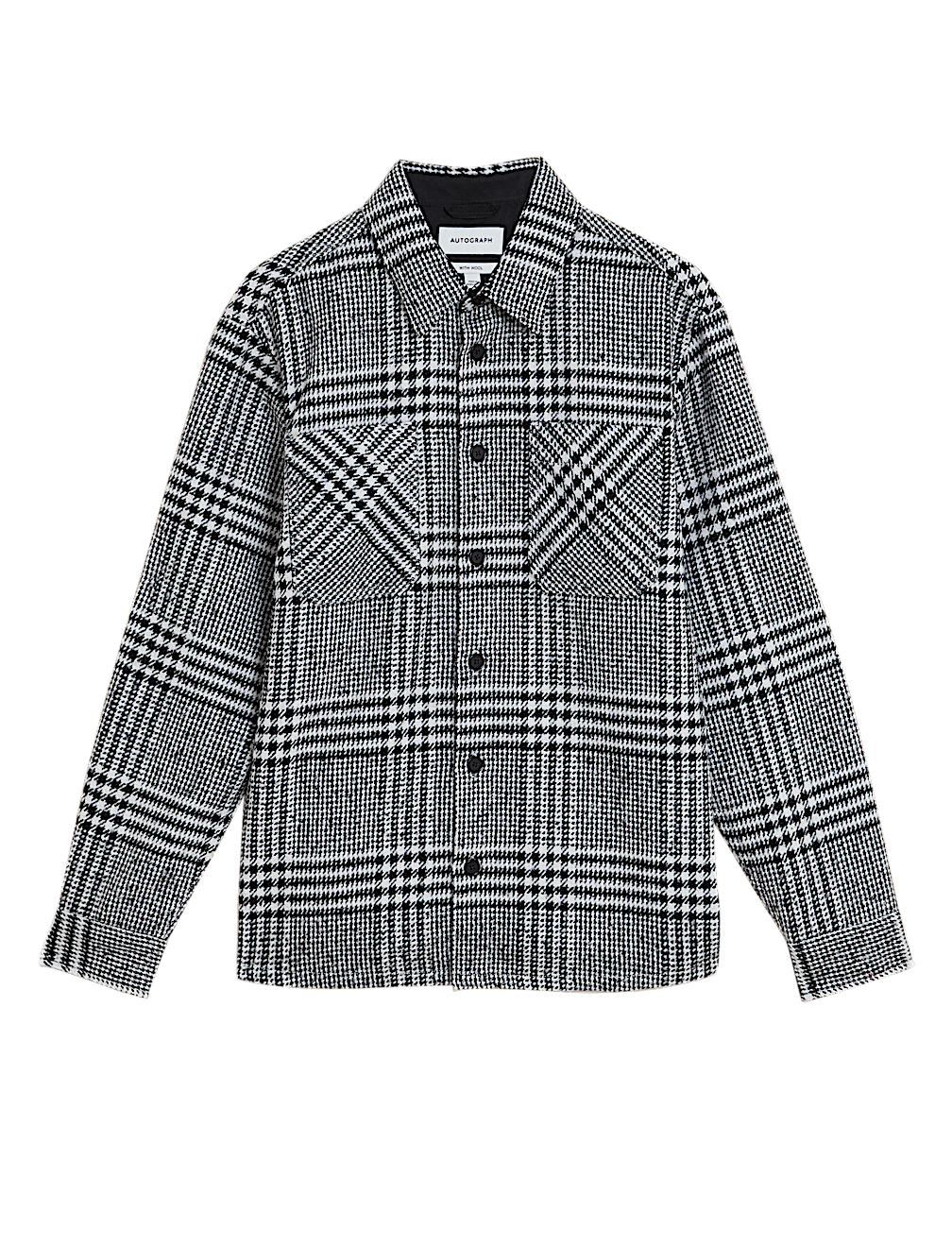 Wool Blend Check Overshirt