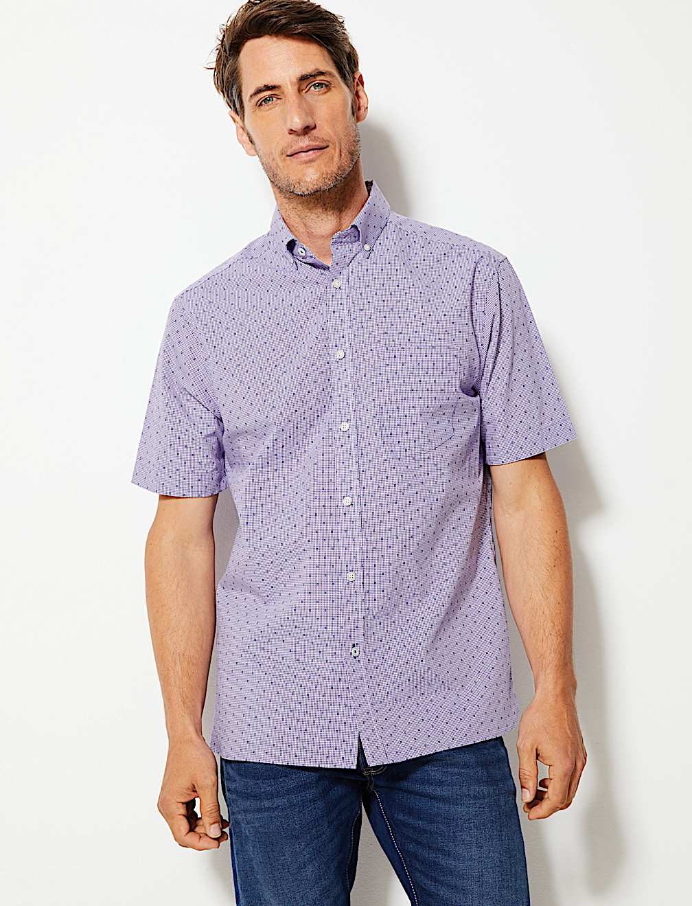 Cotton Gingham Relaxed Fit Shirt