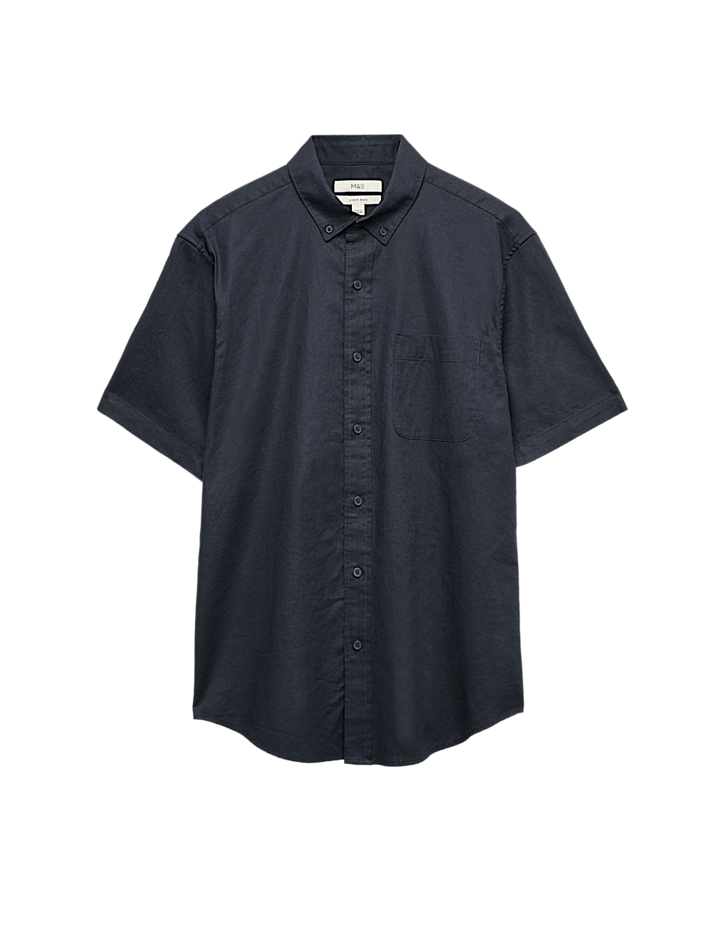 Regular Fit Linen Rich Short Sleeve Shirt