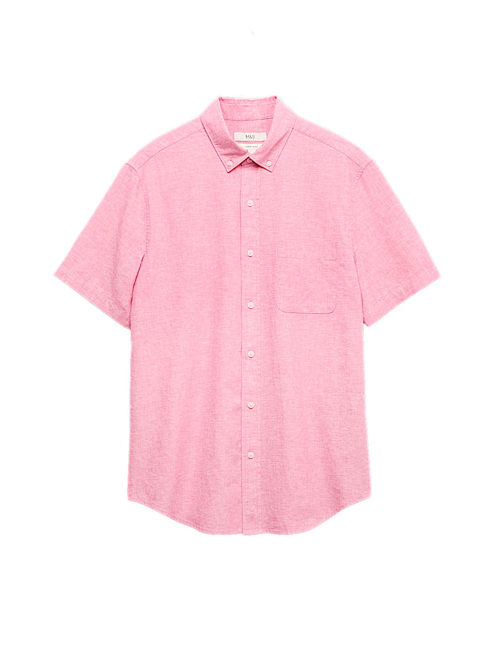 Regular Fit Linen Rich Short Sleeve Shirt