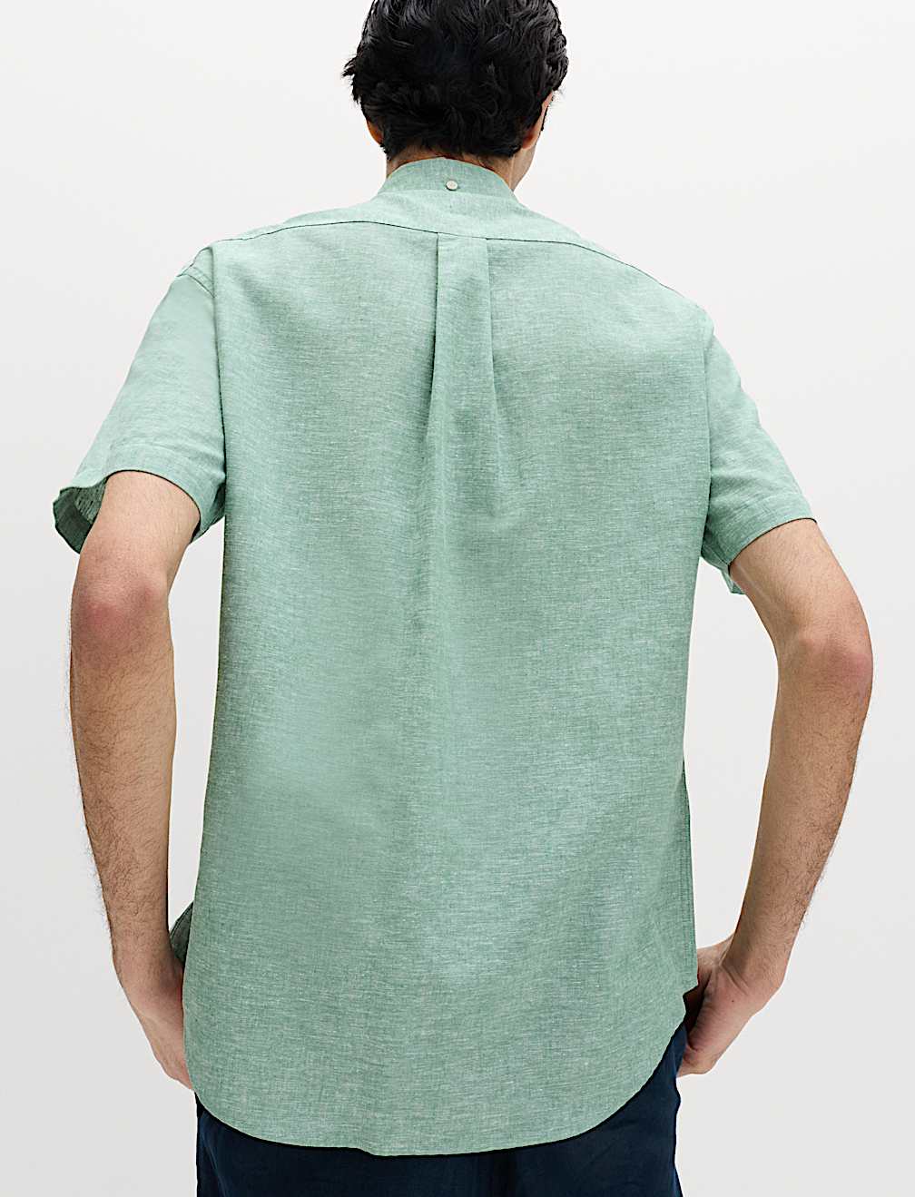 Regular Fit Linen Rich Short Sleeve Shirt