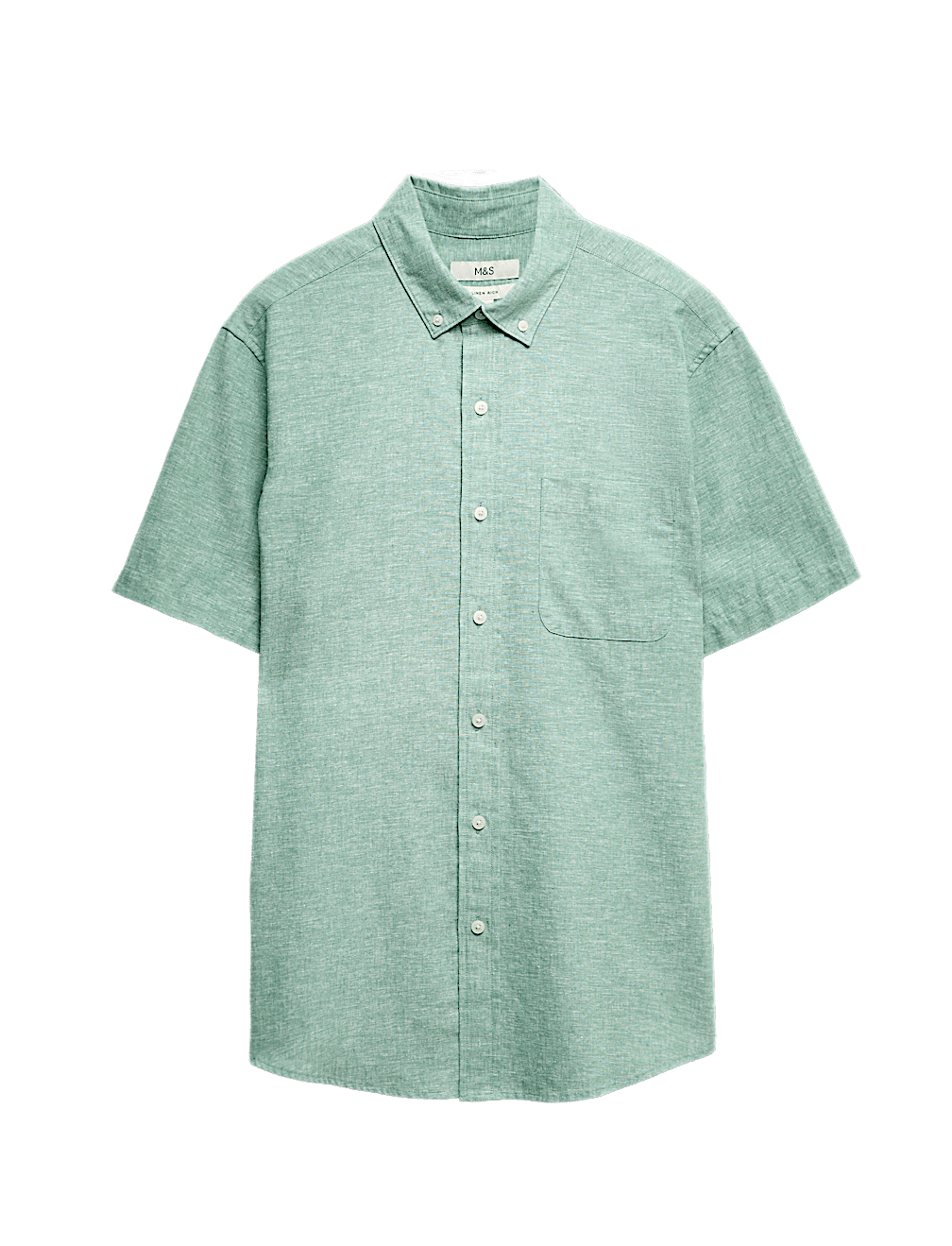 Regular Fit Linen Rich Short Sleeve Shirt