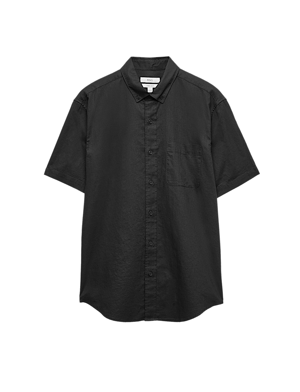 Regular Fit Linen Rich Short Sleeve Shirt