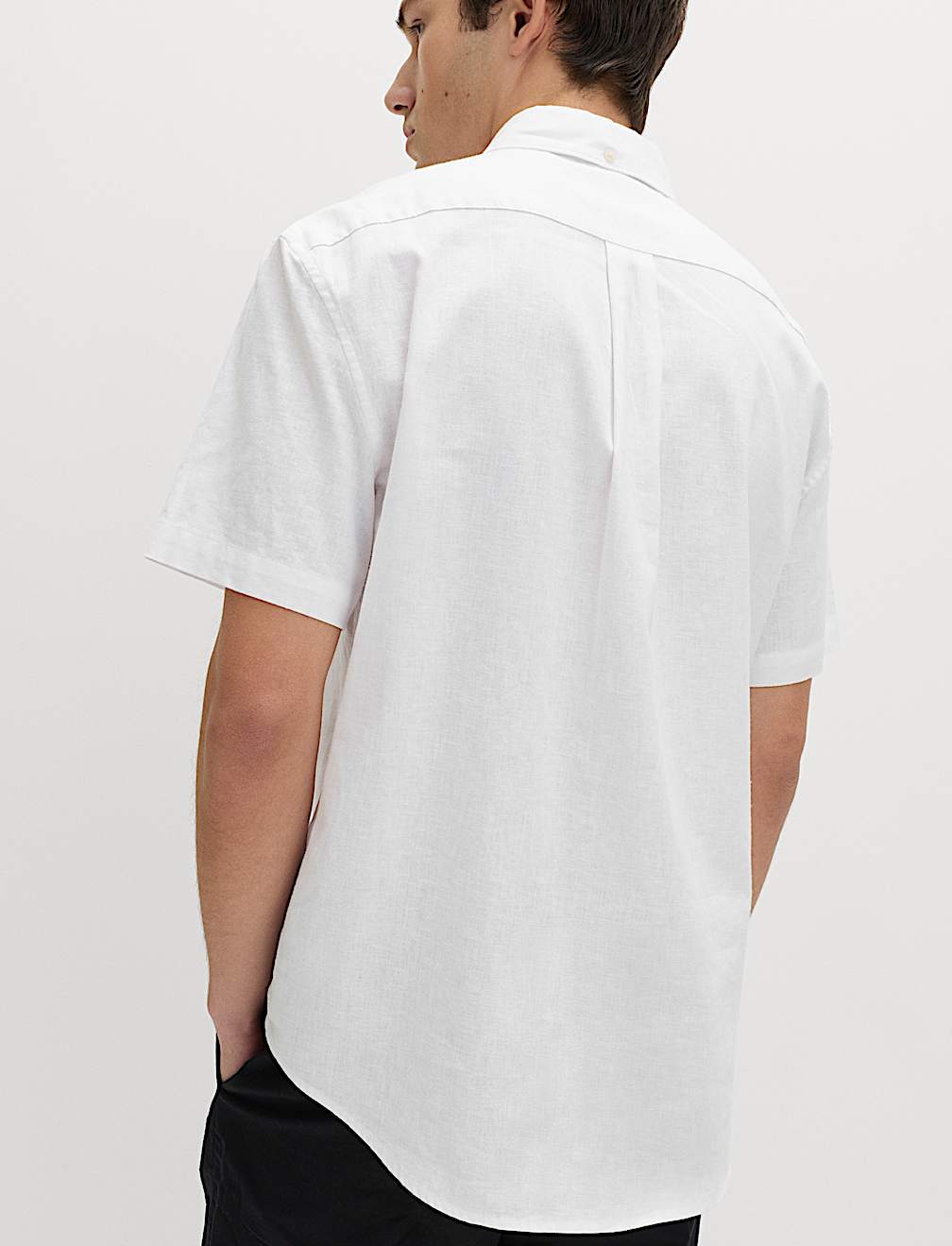 Regular Fit Linen Rich Short Sleeve Shirt