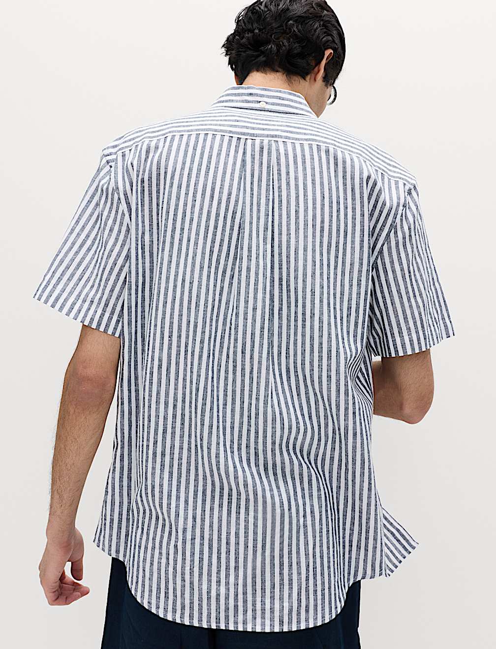 Regular Fit Linen Rich Short Sleeve Shirt