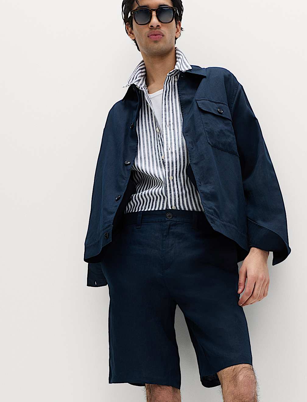 Regular Fit Linen Rich Short Sleeve Shirt