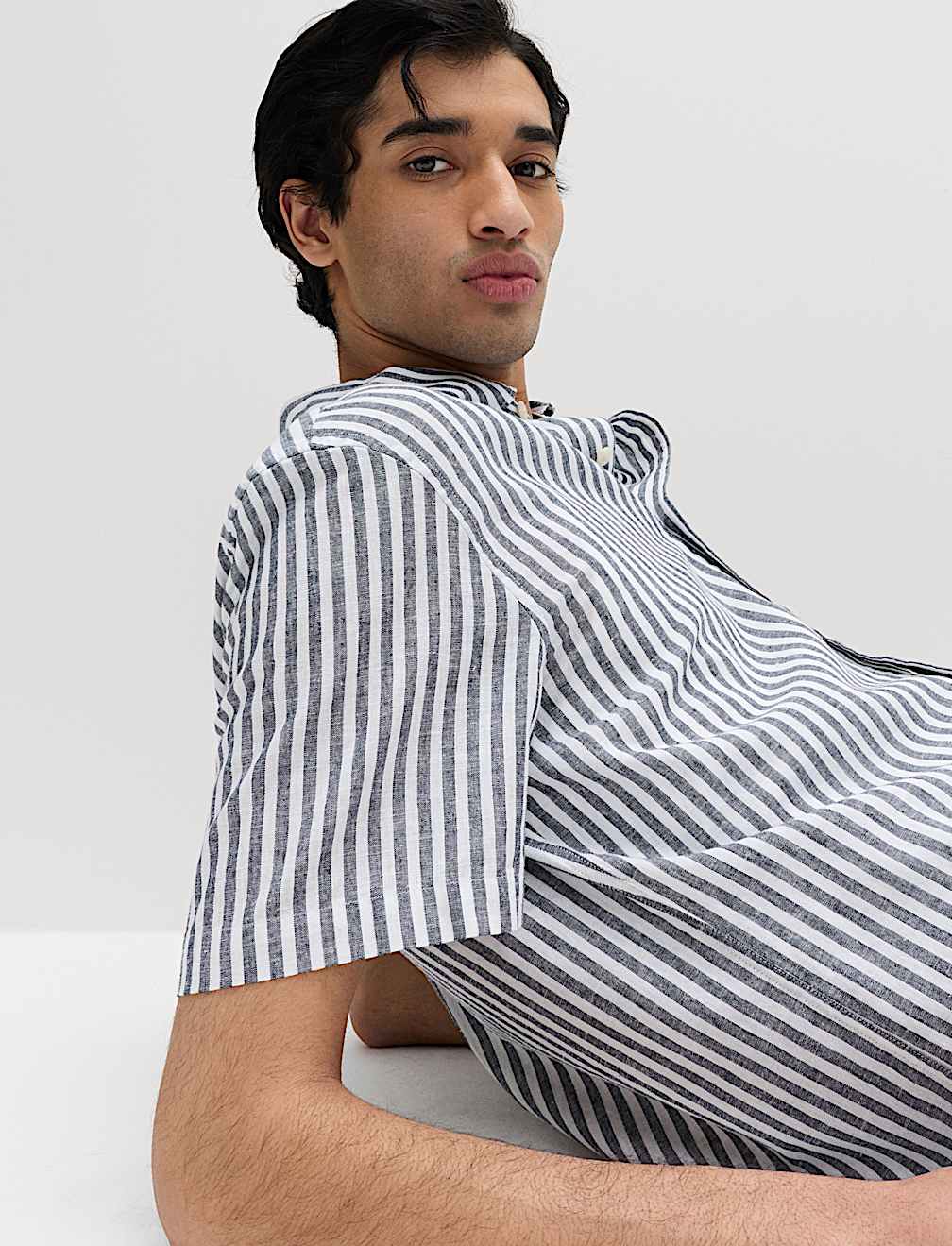 Regular Fit Linen Rich Short Sleeve Shirt