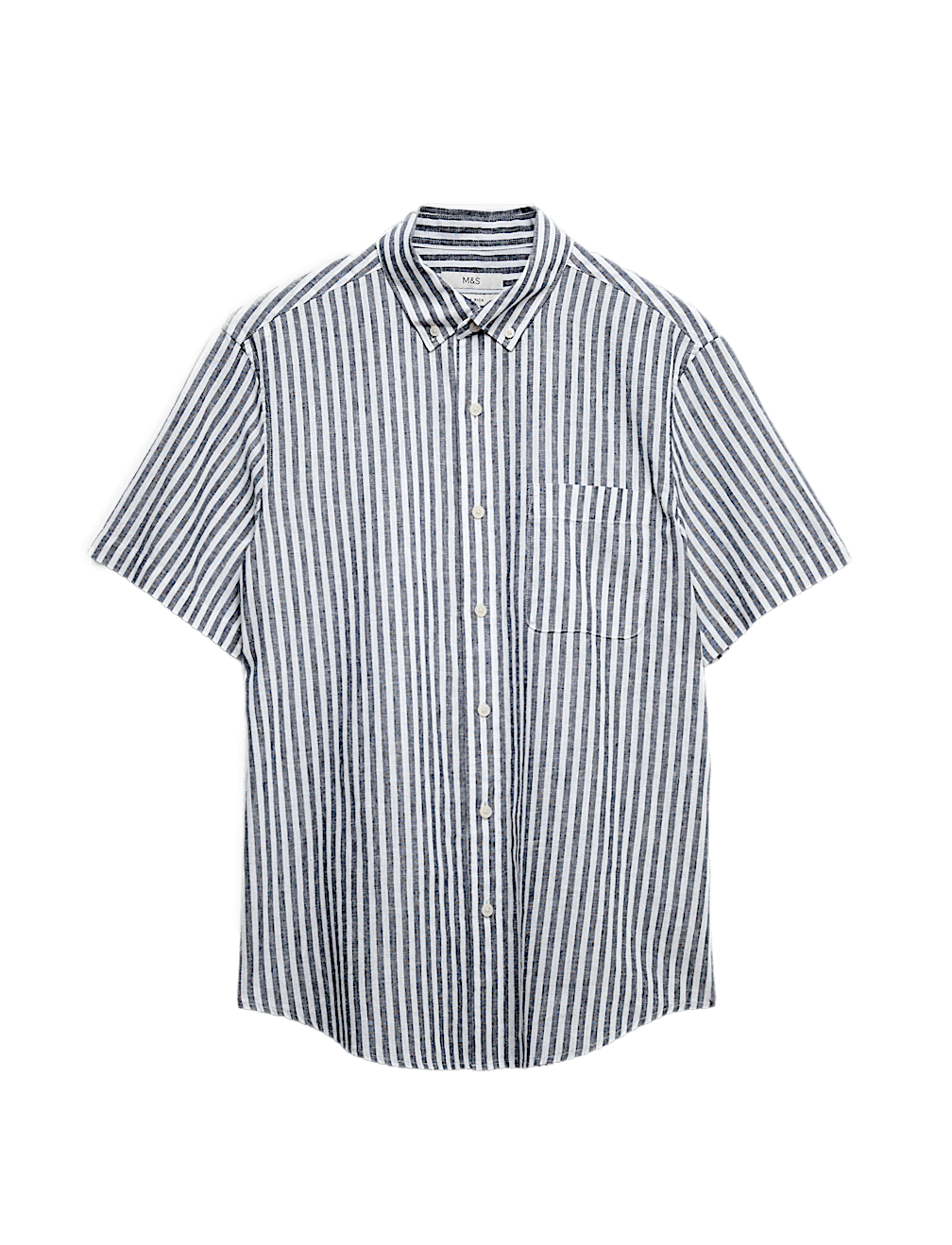 Regular Fit Linen Rich Short Sleeve Shirt