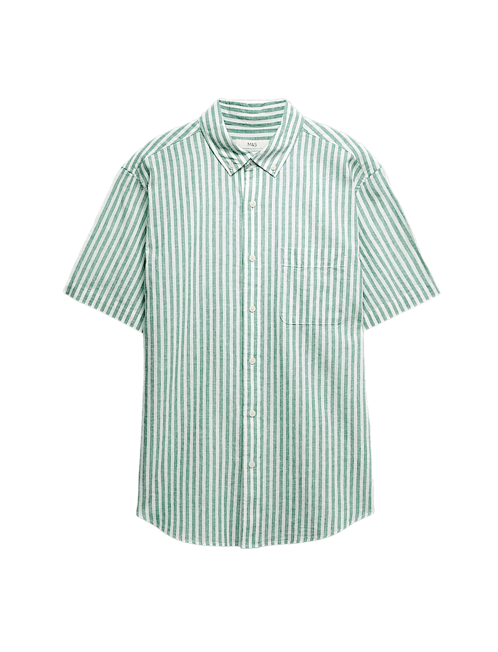 Regular Fit Linen Rich Short Sleeve Shirt