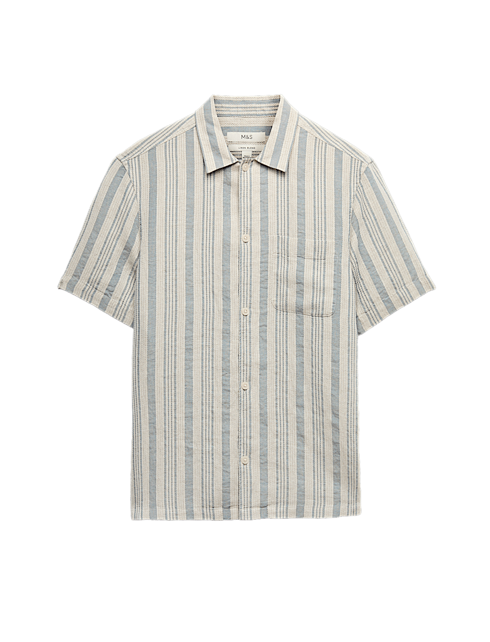 Linen Rich Striped Short Sleeve Shirt