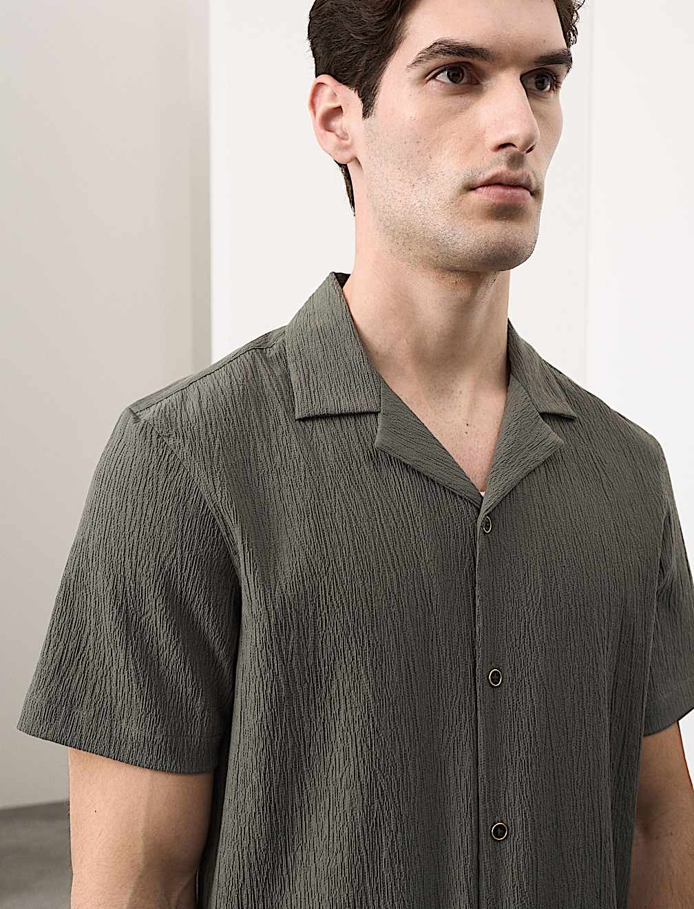 Regular Fit Crinkle Seersucker Shirt