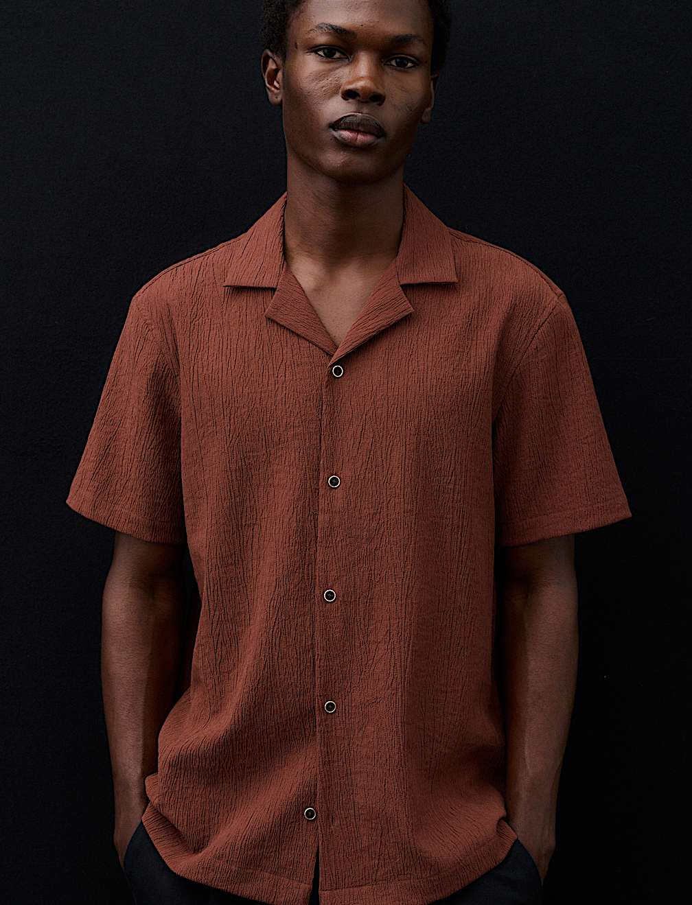 Regular Fit Crinkle Seersucker Shirt