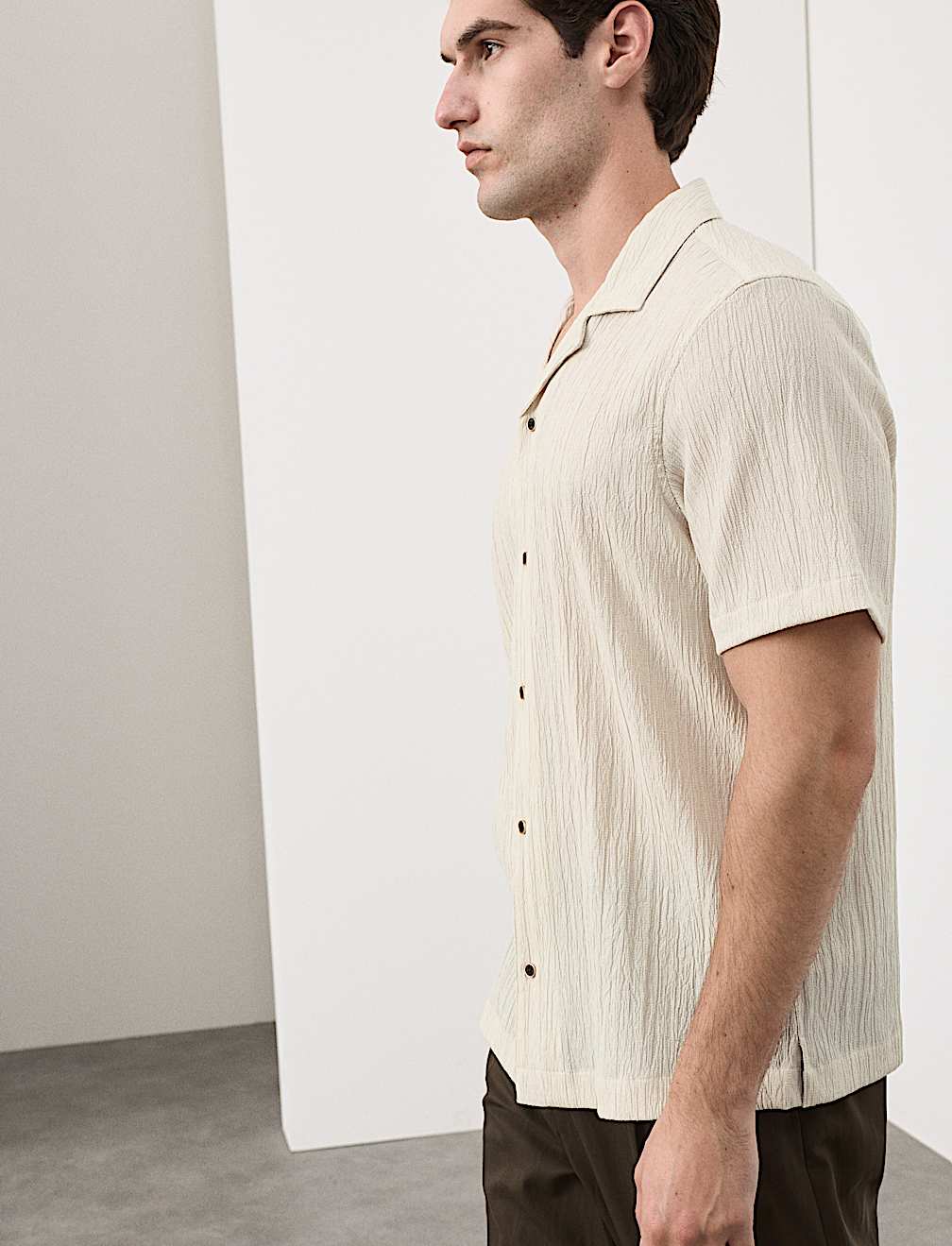 Regular Fit Crinkle Seersucker Shirt