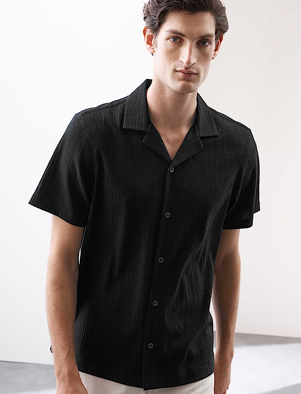 Relaxed Fit Easy Iron Seersucker Shirt