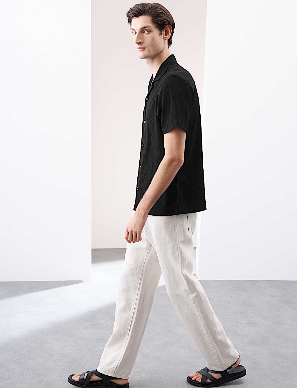 Relaxed Fit Easy Iron Seersucker Shirt