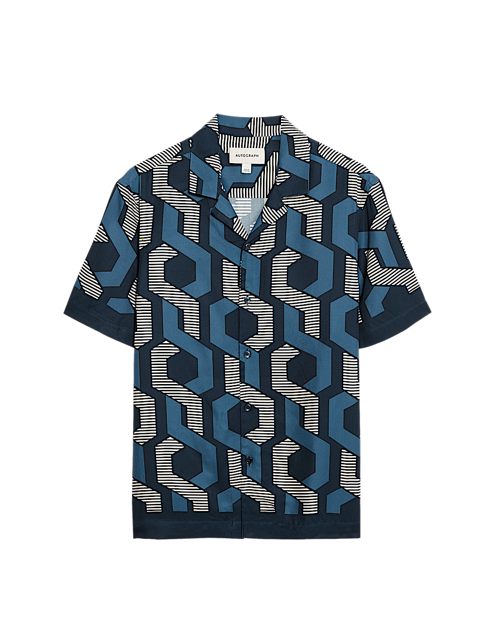 Regular Fit Geometric Print Short Sleeve Shirt