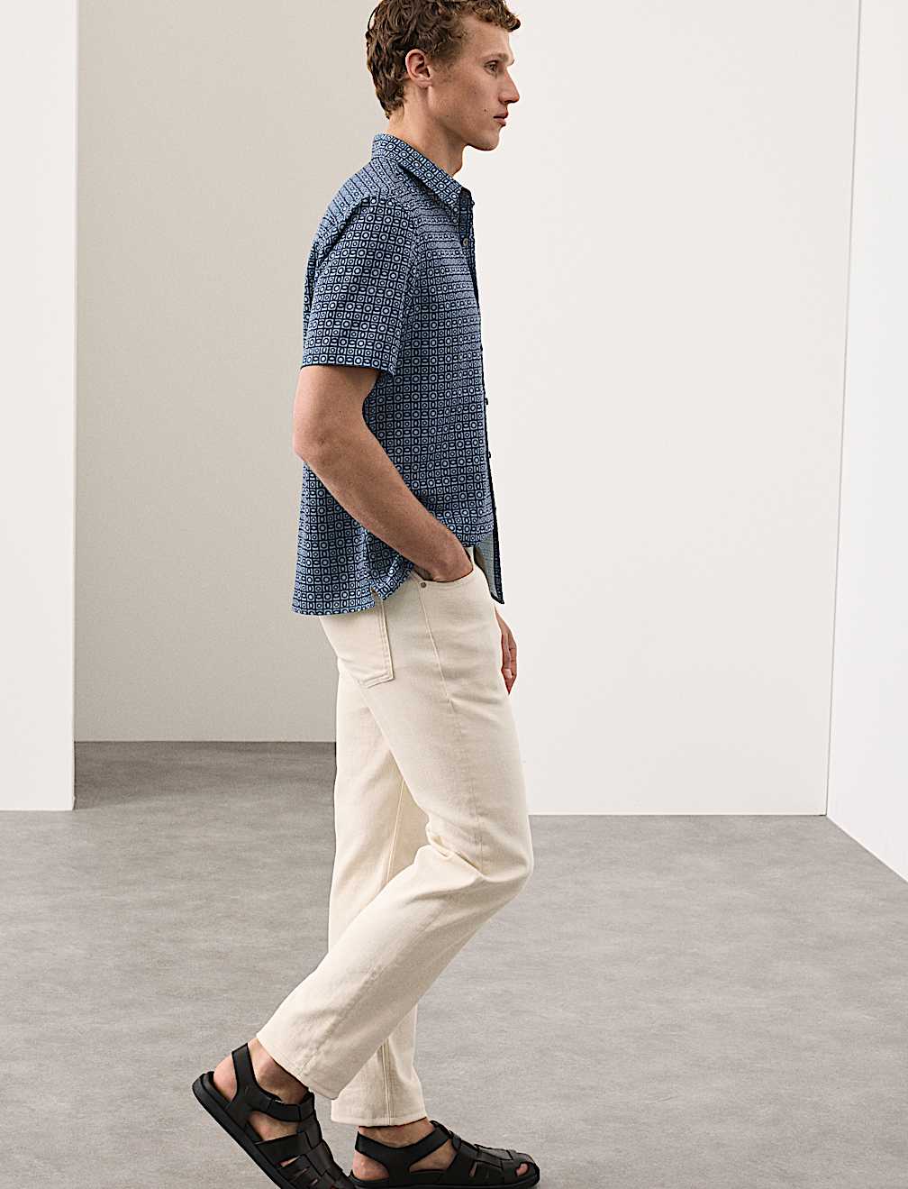 Geometric Print Short Sleeve Shirt