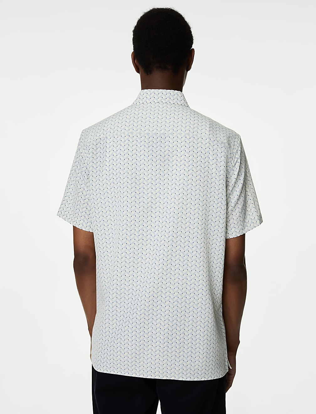 Easy Iron Geometric Print Shirt
