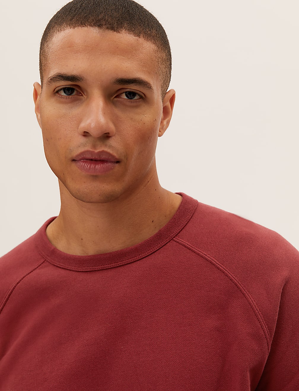 Pure Cotton Raglan Crew Neck Sweatshirt