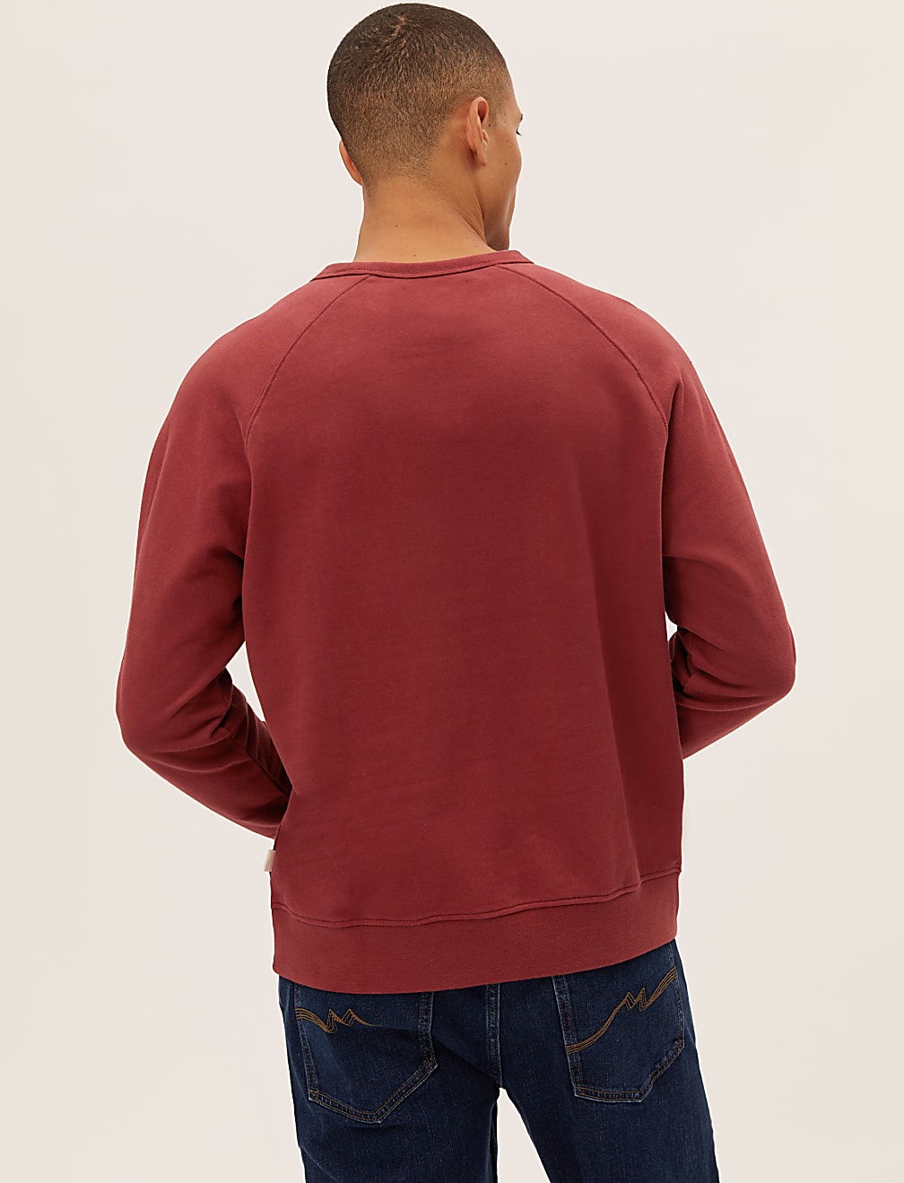 Pure Cotton Raglan Crew Neck Sweatshirt