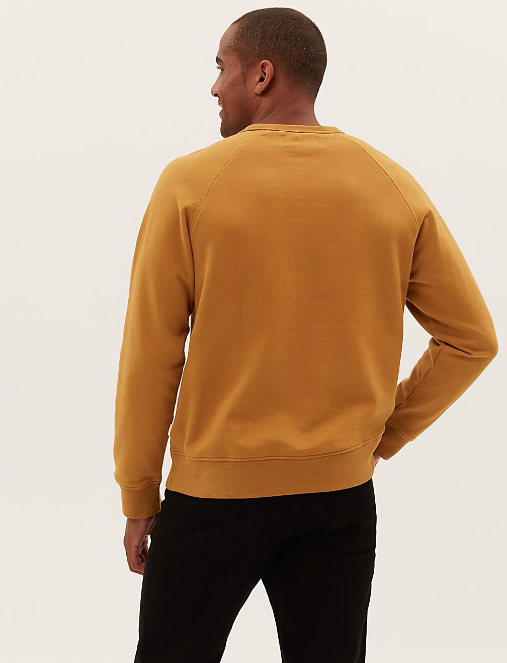 Pure Cotton Raglan Crew Neck Sweatshirt