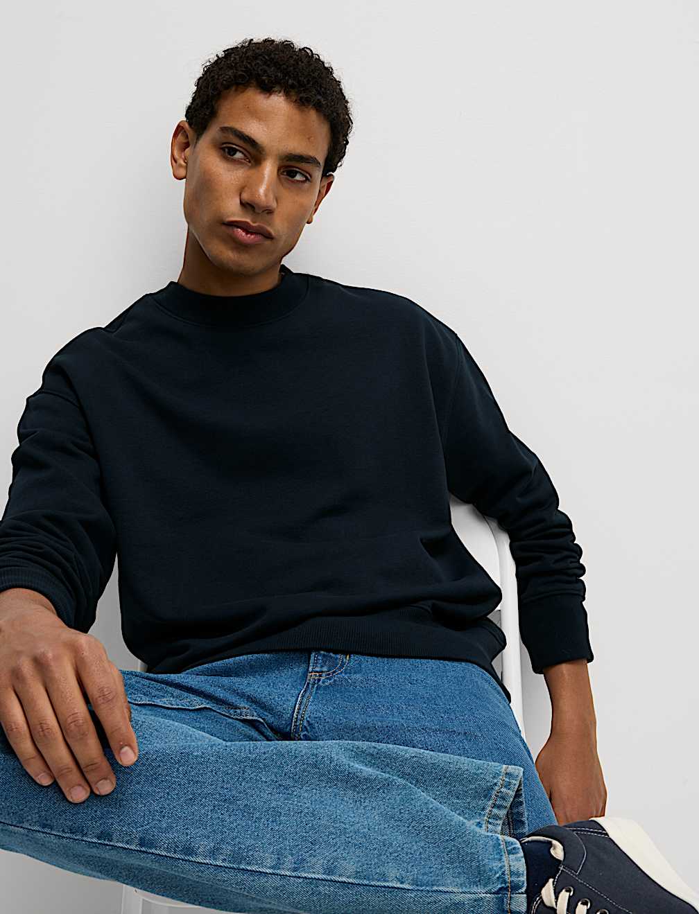 Oversized Cotton Rich Crew Neck Sweatshirt
