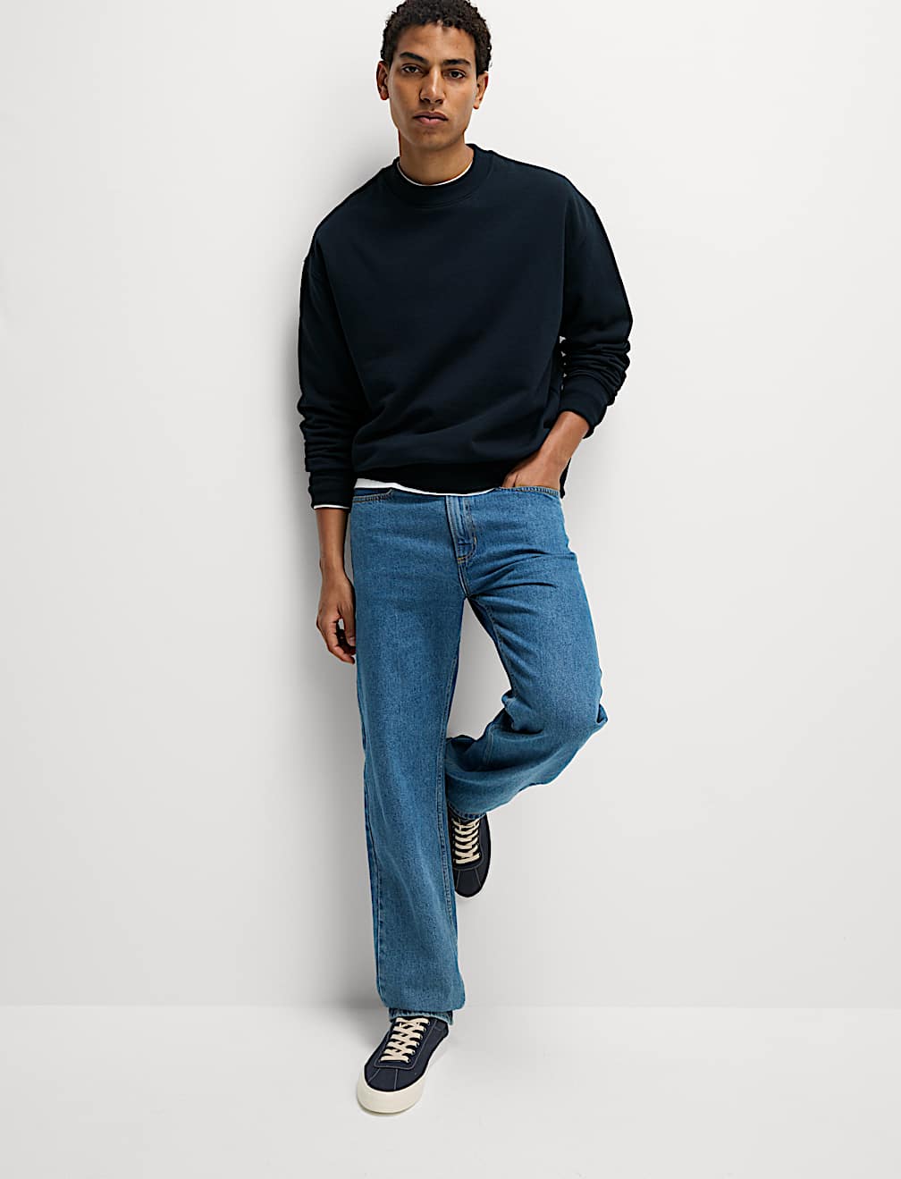 Oversized Cotton Rich Crew Neck Sweatshirt
