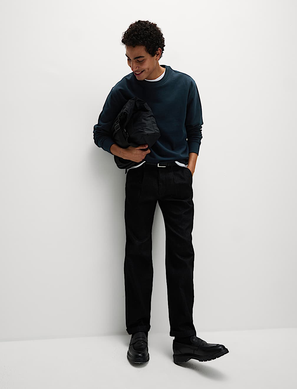 Cotton Rich Relaxed Fit Crew Neck Sweatshirt