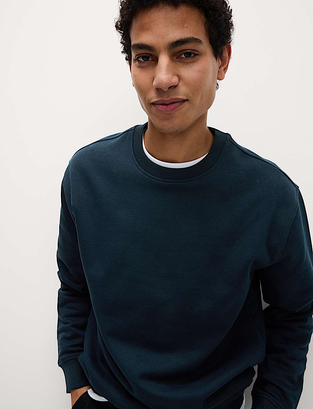 Cotton Rich Relaxed Fit Crew Neck Sweatshirt