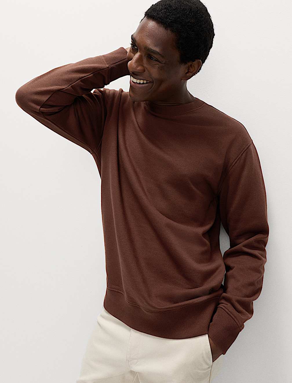 Cotton Rich Relaxed Fit Crew Neck Sweatshirt