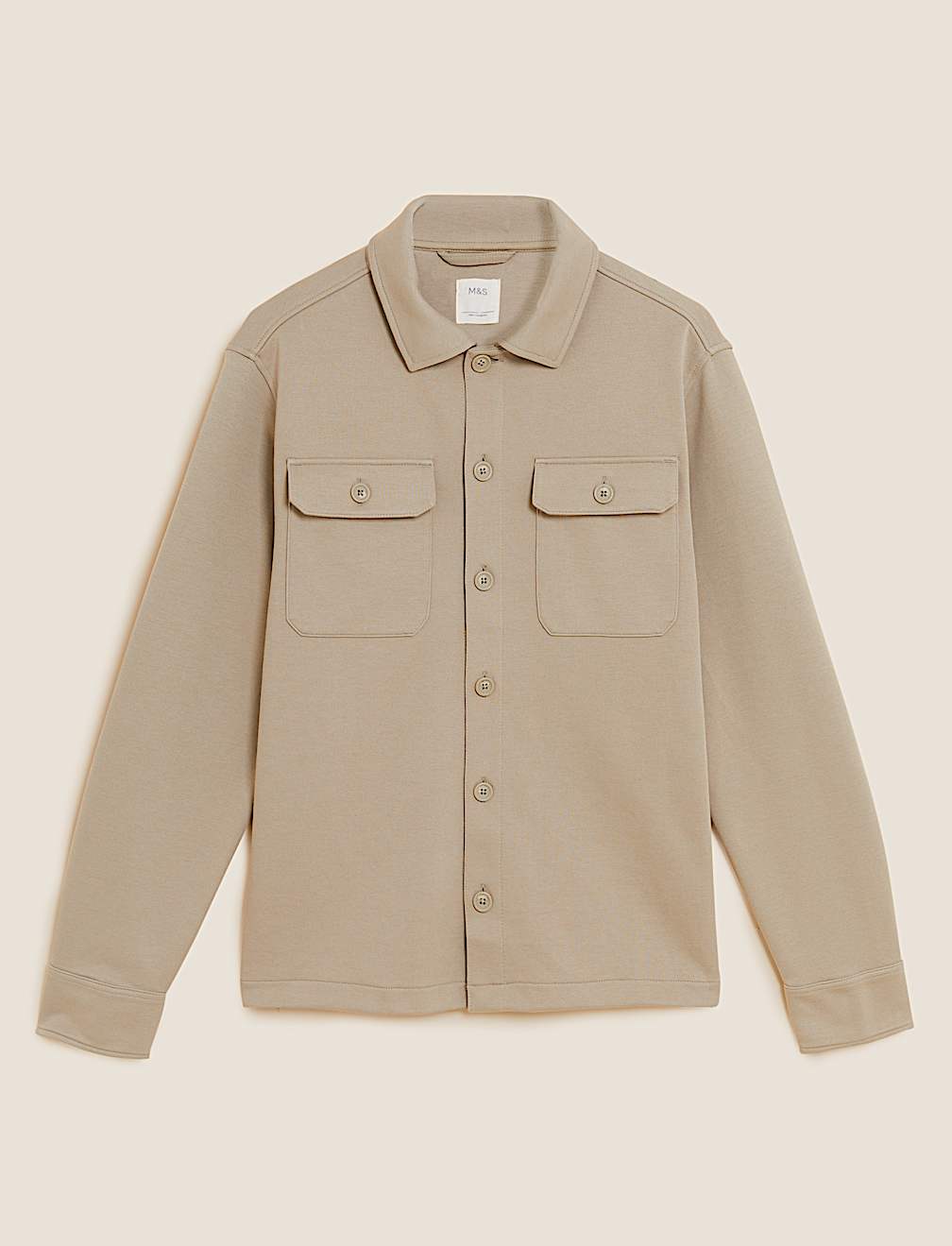 Cotton Blend Jersey Overshirt