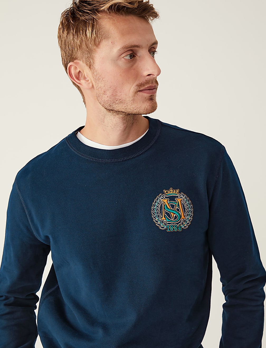 Pure Cotton Embroidered Sweatshirt