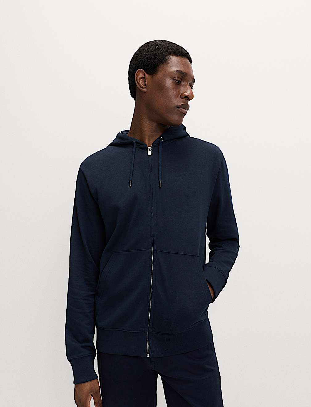 Cotton Rich Zip Through Hoodie