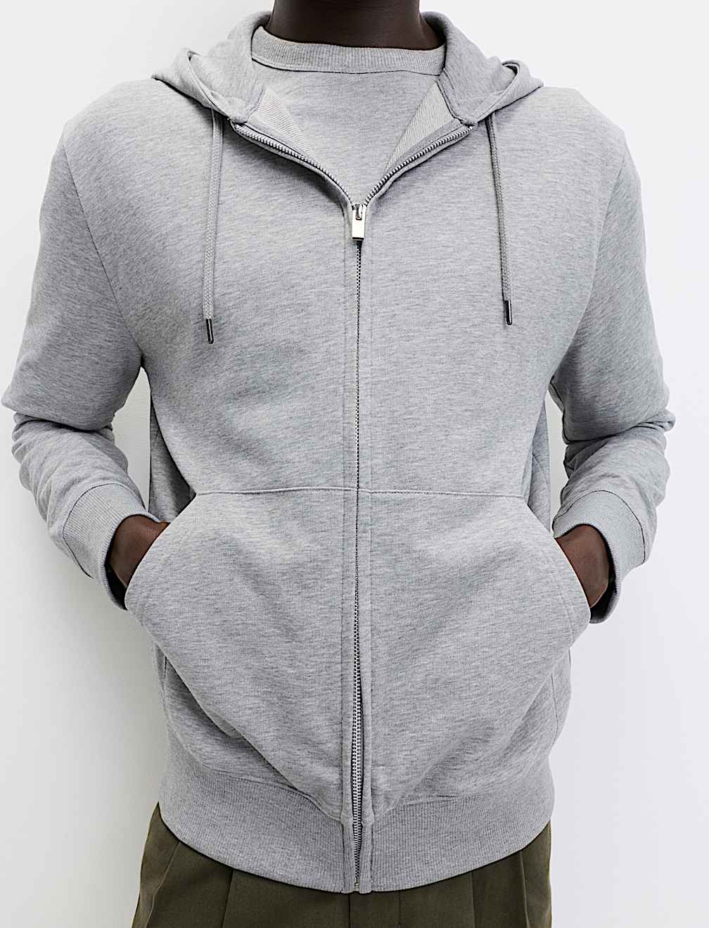 Cotton Rich Zip Through Hoodie