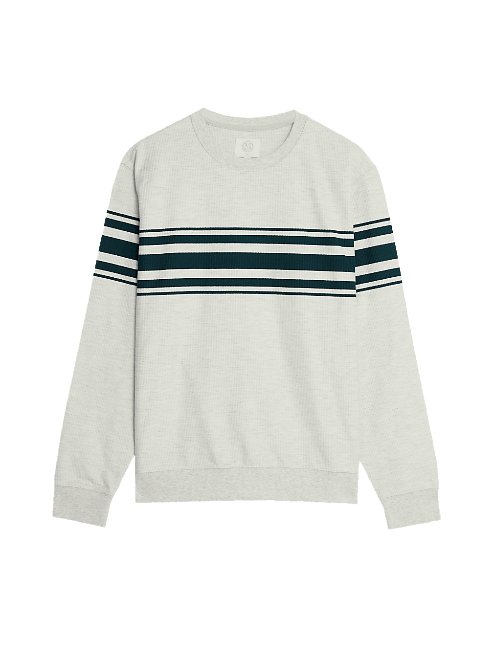 Cotton Rich Waffle Striped Sweatshirt